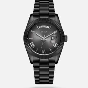 ساعة رجالية بسير من الستيل بلون أسود