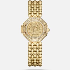 ساعة نسائية بسير ستيل بلون ذهبي