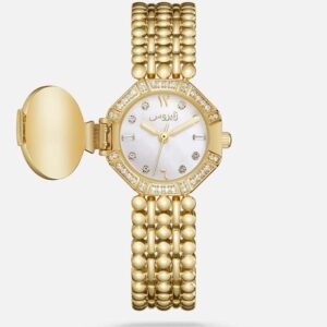 ساعة نسائية بسير ستيل بلون ذهبي