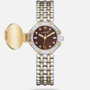 ساعة نسائية بسير ستيل بلون ذهبي وفضي