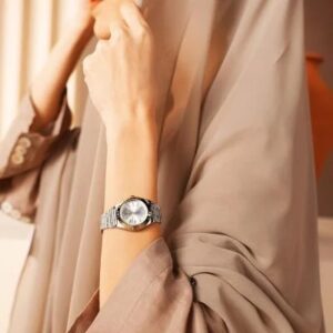 ساعة سحاب النسائية ستيل ذهبي وفضي