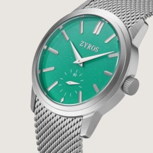 ساعة رجالية بسير شبكي بلون فضي